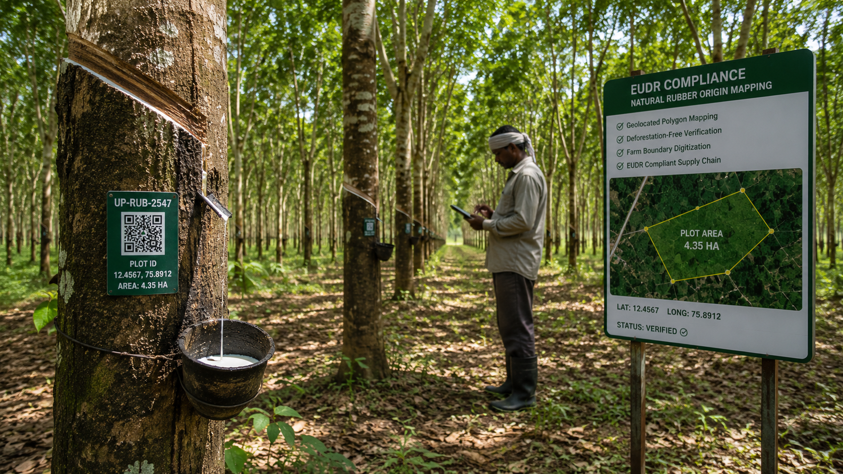 Large-Scale Polygon Mapping for EUDR-Compliant Natural Rubber